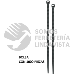 47470 CIN-4025N-M BOLSA CON 1000 CINCHOS PLASTICOS 40 LB 250X3.5 MM NEGROS VOLTECK