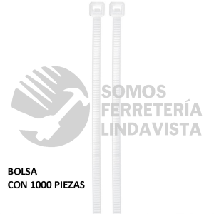47463 CIN-5020-M BOLSA CON 1000 CINCHOS PLASTICOS 50LB 200X4.5 MM NATURALES VOLTECK