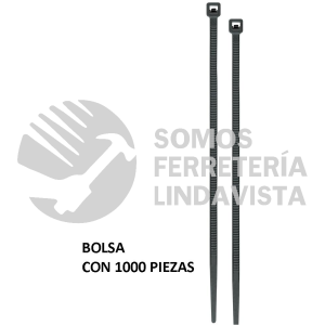 47471 CIN-5020N-M BOLSA CON 1000 CINCHOS PLASTICOS 50 LB 200X4.5 MM NEGROS VOLTECK