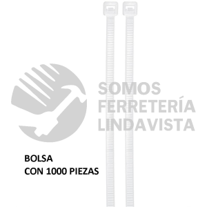 47464 CIN-5030-M BOLSA CON 1000 CINCHOS PLASTICOS 50LB 300X4.5 MM NATURALES VOLTECK