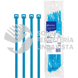 41019 CIN-5030Z BOLSA CON 50 CINCHOS PLASTICOS 50 LB 300 X 4.5 MM AZULES VOLTECK