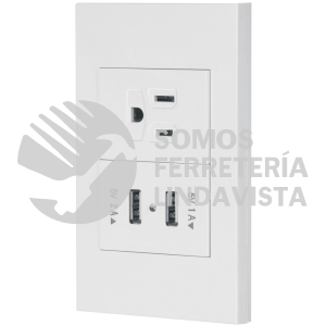 45603 COUSB-EB PLACA ARMADA 1CONTACTO 2PUERTOS USB 1.5MODESPAÑOLABLANCO VOLTECK