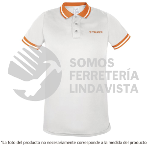 69974 DRY-BC-M PLAYERA TIPO POLO DRY FIT BLANCA PARA CABALLERO TALLA M TRUPER