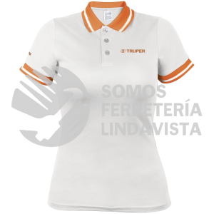 69979 DRY-BD-M PLAYERA TIPO POLO DRY FIT BLANCA PARA DAMA TALLA M TRUPER