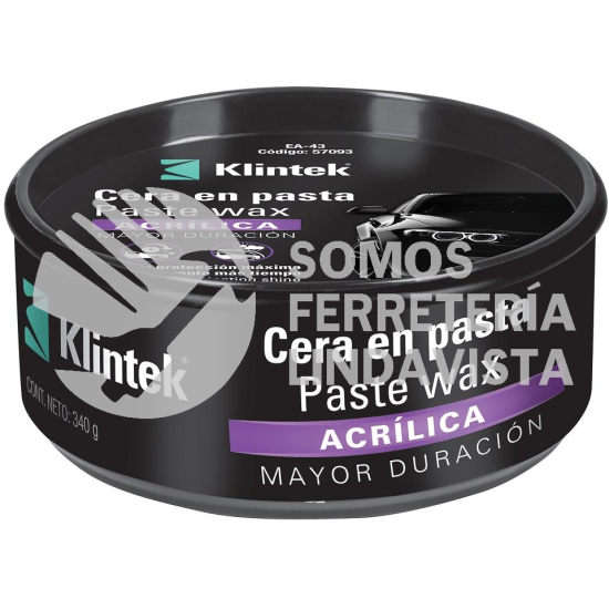 57093 EA-43 CERA PASTA ACRILICA PARA AUTO 500 G KLINTEK