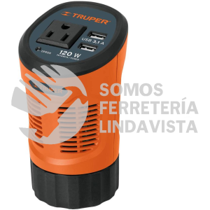 15725 INCO-120 INVERSOR DE CORRIENTE 120 W TIPO VASO 2 PUERTOS USB TRUPER