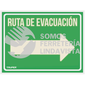 18368 LIN-05 LETRERO DE SEÑALIZACION "RUTA EVACUACION DERECHA"21 X 28 CM TRUPER
