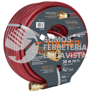 100149 MAN-30X3/4X MANGUERA 3/4" SUPER REFORZADA 4 CAPAS CONEXIONES METAL 30M TRUPER