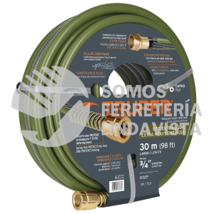 100148 MAN-30X3/4XX MANGUERA 3/4" ANTI-TORCEDURAS 6 CAPAS 30M CONEXIONES D/METAL TRUPER