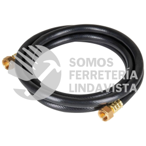 40074 MGAN-10 MANGUERA PARA GAS 3/8" FLEXIBLE NEGRA DE 1 M CON CONEXION FOSET