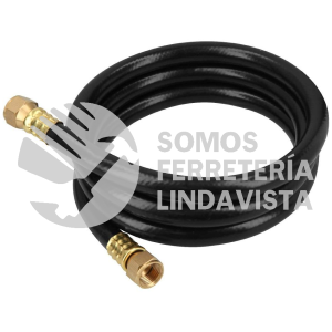 40075 MGAN-15 MANGUERA PARA GAS 3/8" FLEXIBLE NEGRA DE 1.5 M CON CONEXION FOSET