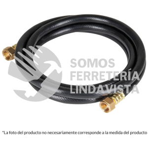 40077 MGAN-30 MANGUERA PARA GAS 3/8" FLEXIBLE NEGRA DE 3 M CON CONEXION FOSET