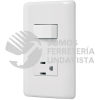 25081 PA-APCO-B2 PLACA ARMADA CON CONTACTO Y 2 INTERRUPTORES SENCILLOS BASIC VOLTECK