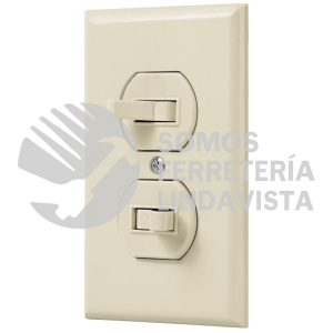48492 PA-APDO-S  PLACA ARMADA 2 INTERRUPTORES SENCILLO LINEA STANDARD MARFIL VOLTECK