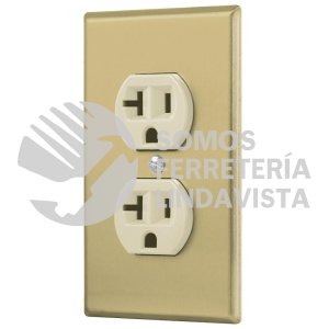 48496 PA-CODO-MSA PLACA ARMADA CONTACTO DUPLEX2 POLOSLINEA STANDARD ALUMINI VOLTECK
