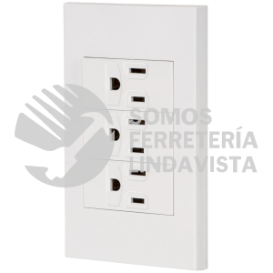 45598 PA-COTR-EB PLACA ARMADA 3 CONTACTOS 1 MODULO ESPAÑOLA BLANCO VOLTECK