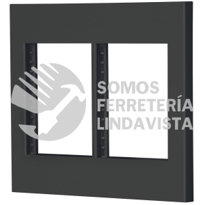 47999 PP6M-EN PLACA 2 VENTANAS 6 MODULOS LINEA ESPAÑOLA COLOR NEGRO VOLTECK