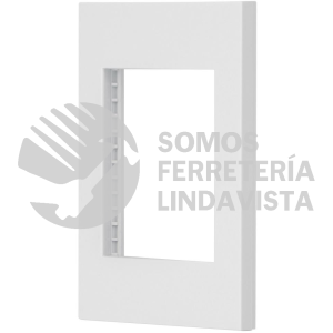 47043 PPTR-EB PLACA 1 VENTANA 3 MODULOS LINEA ESPAÑOLA COLOR BLANCO VOLTECK