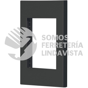 47983 PPTR-EN PLACA 1 VENTANA 3 MODULOS LINEA ESPAÑOLA COLOR NEGRO VOLTECK