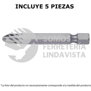 12146 PUDE-1201 ESTUCHE CON 5 PUNTAS DE CRUZ PH1 LARGO 2" TRUPER