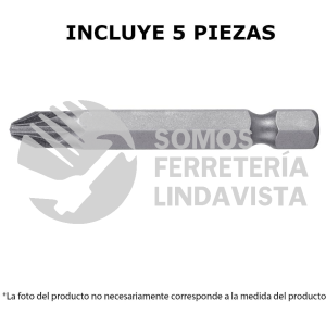 12161 PUDE-2201 ESTUCHE CON 5 PUNTAS POZIDRIV PZ1 LARGO 2" TRUPER
