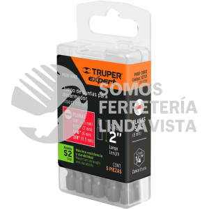 12721 PUDE-3002 JUEGO DE 5 PUNTAS PLANAS COMBINADAS LARGO 2" TRUPER