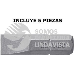 12168 PUDE-3128 ESTUCHE CON 5 PUNTAS PLANAS DE 9/32" LARGO 1" TRUPER