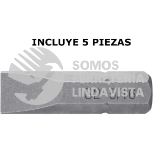 12170 PUDE-3131 ESTUCHE CON 5 PUNTAS PLANAS DE 5/16" LARGO 1" TRUPER