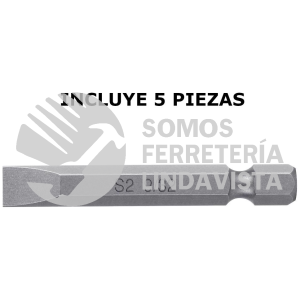 12173 PUDE-3228 ESTUCHE CON 5 PUNTAS PLANAS DE 9/32" LARGO 2" TRUPER