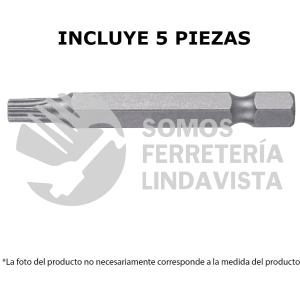 12262 PUDE-5240 ESTUCHE CON 5 PUNTAS TORX T40 LARGO 2" TRUPER