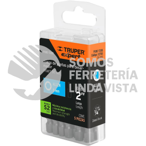12705 PUDE-7208 ESTUCHE CON 5 PUNTAS HEXAGONALES DE 8 MM LARGO 2" TRUPER