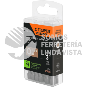 12707 PUDE-8208 ESTUCHE CON 3 PUNTAS BRISTOL M8 LARGO 3" TRUPER