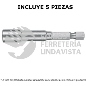 12949 PUDE-9010 ESTUCHE CON 5 DADOS MAGNETICOS DE 10 MM LARGO 2" TRUPER