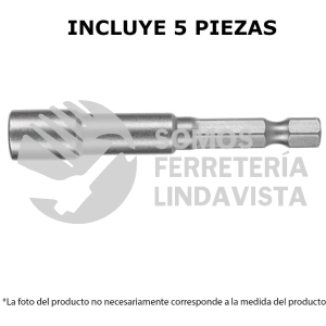 12943 PUDE-9087 ESTUCHE CON 5 DADOS MAGNETICOS DE 7/16" LARGO 2" TRUPER