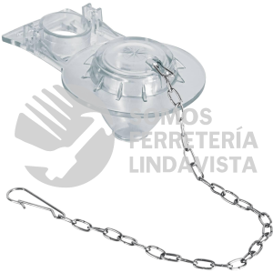 40089 SA-008 SAPO PARA WC DE 2" PVC TRANSPARENTE CON CADENA INOXIDABLE FOSET