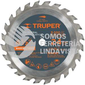 100172 ST-424 DISCO SIERRA 4-1/2" PARA MADERA 24 DIENTES CENTRO 3/8" TRUPER
