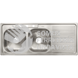 47022 TA-1202TIB TARJA DE EMPOTRAR DOBLE TINA IZQUIERDA 120 X 50 CM BASIC FOSET