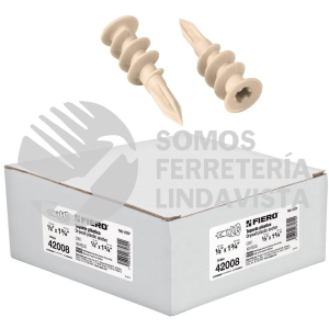 42008 TAQ-1/2TP BOLSA CON 100 TAQUETES DE PLASTICO 1/2" PARA PANEL DE YESO FIERO