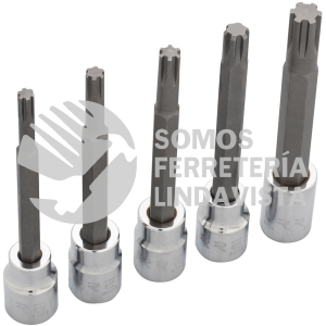 4991M5 JUEGO DE DADOS CON PUNTA RIBE CUADRO DE 3/8", 5 PIEZAS URREA