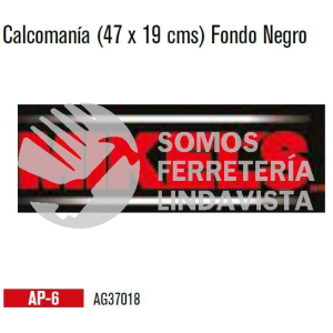 AP-6 CALCOMANIA (47 CMX19 CM) FONDO NEGRO MIKELS