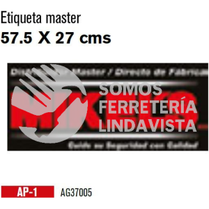 AP-1 ETIQUETA MASTER 57.5X27 CM MIKELS