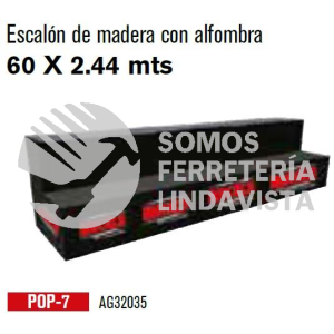 POP-7 ESCALON DE MADERA CON ALFOMBRA (60X2.44 MTS) MIKELS