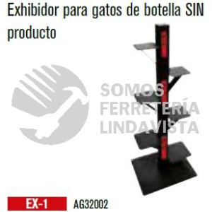 EX-1 EXHIBIDOR PARA GATOS DE BOTELLA SIN PRODUCTO MIKELS