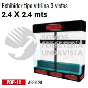 POP-12 EXHIBIDOR TIPO VITRIINA 3 VISTAS (2.44X2.44 MTS) MIKELS