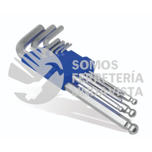 JAB-7M JUEGO DE LLAVES HEXAGONALES ALLEN MILIMETRICAS PUNTA DE BOLA 7 PIEZAS MIKELS