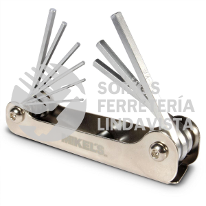 JAN-9M JUEGO DE LLAVES HEXAGONALES ALLEN MILIMETRICAS TIPO NAVAJA 9 PIEZAS MIKELS