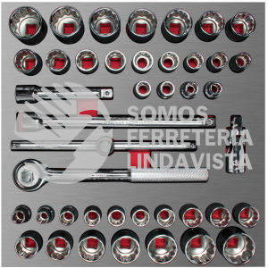 CH203L JUEGO DE DADOS CORTOS Y ACCESORIOS DE 1/2" COMBINADOS, 42 PIEZAS URREA