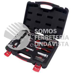 4752GT JUEGO DE DADOS Y ACCESORIOS CUADRO DE 3/8" Y 1/2" GO-THROUGH COMBINADO, 39 PIEZAS URREA