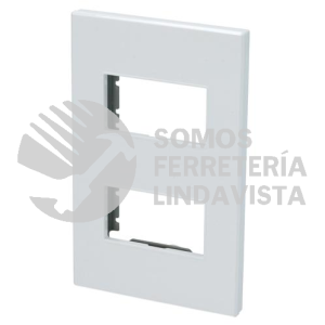 P602B PLACA 2 MODULOS 1/3, LINEA PREMIUM, COLOR BLANCO SURTEK