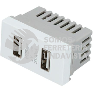 P617B MODULO USB DOBLE 1/3, LINEA PREMIUM, COLOR BLANCO SURTEK